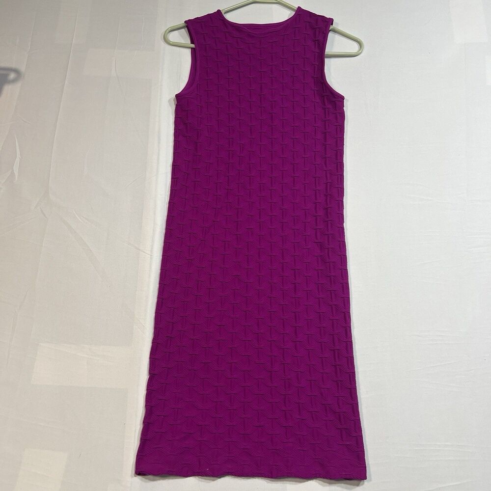 Tees by Tina Magenta Textured Seamless Dress One Size Fits Most Fuchsia Pink USA